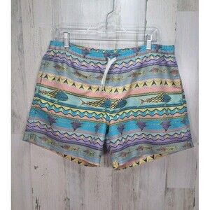 Men’s Chubbies Swim Trunks Large Fish Purple Blue Yellow Pink Gray Grn Tropical